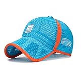 Kinder Basecap Schirmmütze Schnelltrocknend Mesh Kappe Baseball Cap Sonnenhut Junge Mädchen Basketball Sportkappe Einstellbar Baseballmütze Bestickte Sommerhut (Blau(Full mesh))