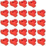 Hipat 12 Stück rote Notfallpfeife mit Kordel, lauter und scharfer Ton, Kunststoff, ideal für Rettungsschwimmer, Selbstverteidigung und Notfall (12 rote Pfeifen)