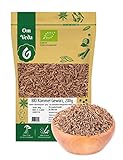 BIO Kümmel ganz | Kümmelsamen Kümmelsaat Kümmelkörner Wiesenkümmel | Kochen Backen Brotgewürz Kümmeltee | Organic Bio-Qualität DE-ÖKO-039 | Caraway Seeds | OmVeda, 200g