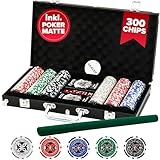 Kyto Poker Set 300-tlg. - Ideales Texas Hold Em Set - Mit Koffer, Pokerchips, und Pokerkarten - Perfekt für Profis und Anfänger im Cash Game und Turnier Poker