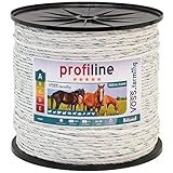 VOSS.farming Weidezaunseil Profiline 500m 6mm, 3x0,30 Kupfer, 3x0,3 NIRO, Weiß Grün Leitermaterial Elektrozaun Zaunanlage Pferd Pony Rind