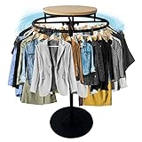 Schwerlast Kleiderständer 360°-rotation, Metall Stabil Round Clothes Stand for Home,shops,wäschestange Fahrbarer Clothes Rack Industrial Design Klamotten Ständer HIYOUGO ( Farbe : Natural , Größe : 60