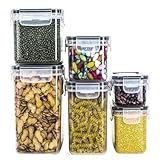 Vorratsdosen Set, Müsli Schüttdose & Frischhaltedosen, Luftdicht,Trockenfutterbehälter, Luftdichte Lebensmittelbehälter, 6-teilige Lunchbox Für Die Zubereitung Von Mahlzeiten Mit Leicht Zuschnappende