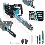 Akku Kettensäge kompatibel mit Makita 18V, 3 IN1 1000W 6Zoll 8Zoll 12Zoll Elektro-Kettensäge, Kettensägen mit Sicherheitsschloss Automatischer Öler akkusäge Handkettensäge Gartenscheren (Ohne akku)