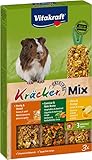 Vitakraft Kräcker Trio-Mix, Knabberstangen, für Meerschweinchen, mit Citrus, mit Gemüse, mit Honig (1x 168g)