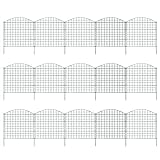 Sonnewelt Teichzaun Steckzaun Gartenzaun Metall Zaunelemente zaun garten Gartenzaun Tiergehege Freigehege zaun für hunde- 15 Zaunelemente 18 Befestigungsstäbe (Grün, Oberbogen)