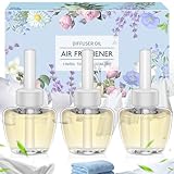 Scent-Hi Duftölflakon Set, 3 Stück Linen - 3 x 19ML Duft, Kompatibel mit Air Wick/Glade, Duftölflakon Nachfüller für Duftstecker, Räume, Bäder
