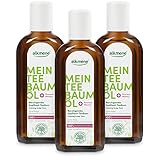 alkmene Mein Teebaumöl Kopfhaut Tonikum 3x 250 ml Juckreiz Linderung 100% bestätigt - naturreines Teebaumöl, vegan & klimaneutral - beruhigendes Haarwasser bei trockener & juckender Kopfhaut