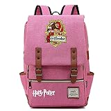 JIJOZN Gryffindor Lässige Schultasche, Rucksack-Lunchpaket im Schulstil, Goldener Reißverschluss Mittel Rosa
