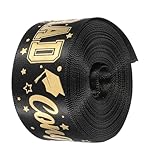 Gogogmee Schwarzes Geschenkband Breit Hitzebeständiges Polyester-dekoband für DIY Basteln Abschlussfeier Deko Langlebiges Schleifenband für Geschenkverpackung und Partygestaltung