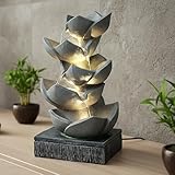 Springbrunnen BK901 mit LED Beleuchtung Gartenbrunnen Skulptur Gartenfigur Wasserspiel 47cm Kaskade Zimmerbrunnen Gartendekoration