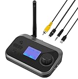 Vemfay 3-in-1 Bluetooth Adapter, 5.3 Bluetooth Transmitter Receiver mit Lautstärkeregelung Aux/RCA/Optisch, Bluetooth Sender für TV PC Stereoanlage