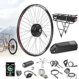 BAFANG 500W E-Bike Umrüstset - 20' 26' 27.5' 28' 29' 700C 48V kurbelläss gesättigte Hinterrad-Nabenmotor mit Fahrradbatterie, LCD-Anzeige und PAS-Sensor