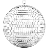 Spiegel-Discokugeln mit hängendem Ring, aktualisierte 200 mm Glitzer Kugel, ideal für diskokugel Party oder DJ-Tanz, Lichteffekt, Weihnachtsfoto-Requisiten