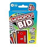 Monopoly Das Spiel Bid, Schnelles Kartenspiel für Familien und Kinder ab 7 Jahren (Dänisch/Norwegisch)