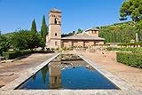 GLHUIOZ Puzzles für Erwachsene ， Puzzles ， 1000 Stück ， Holzpuzzle Spanien Parks Tempel Alhambra 75x50cm