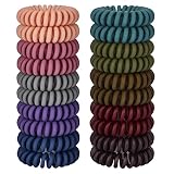 JessLab Spiral-Haargummis, 20 Stück Spurlose Telefonkabel-Haargummis Ohne Falten Spiralarmband Kunststoff Coil Pferdeschwanz Halter No-damage Stirnband Haarschmuck für Mädchen Frauen Damen Geschenk