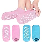 Feuchtigkeitsspendende Socken, 2 Paar Gel Socken zur Reparatur Erweichung Rissiger Füße Frauen Männer SPA Fußpflege Socken Wiederverwendbare für Hornhaut Entfernen, Trockene Rissige Füße