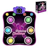 Aucrsozk Deutsch Kinder Tanzmatte für ab 3 4 5 6 7 8+ Jahre Mädchen mit Bluetooth, Musik Tanzmatten mit 6 LED Lichtpfeile, Elektronisch Dance Matte Spielzeuge mit 5 Spielmodi