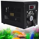 DPQYJPP 180 W Aquarium-Wasserkühler, 60 l Aquarium-Kühler/Hydrokultur-Wasserkühler, Fischgarnelenzucht, Aquakultur, leise für Zuhause mit Pumpe und Rohr, Kühlung und Heizung,Singlecold