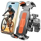 Rolgno Handyhalterung Fahrrad, [Schnell-Auslöse & 360° Drehbar] Handyhalterung Motorrad, Sicherer Schloss Handyhalter Fahrrad, Universaler Bike Phone Holder Fahrradlenker für 4,7'-6,9' Handys