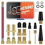 HENMI Fahrradventil Adapter Set, Alle Ventiladapter Fahrrad, Autoventil Adapter und französisches Ventil Adapter mit Sortierbox, Luftpumpe Adapter, Ballnadel und Kompressor Ventiladapter