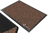 VOUNOT Fußmatte für Haustür Innen und Außen, Schmutzfangmatte Waschbar, Türmatte rutschfest, Braun-Schwarz, 40x60cm