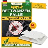 Bettwanzen Falle mit Spezial-Lockstoff - 6x Bettwanzen Fallen - umweltfreundlich Bettwanzen bekämpfen, Chemiefreie Falle mit starker Klebefläche, giftfrei & geruchsneutral