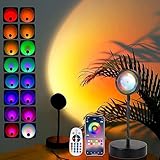 QUIGO Sunset Lamp Sonnenuntergang Lampe Led Licht Nachtlicht mit Smart App Control für Selfie Lampe Beleuchtung Schlafzimmer Wohnzimmer Party Lampe Schlafzimmer Aesthetic Room Decor