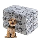 Gorgelly 1 Pack 3 Hundedecke, Weiche Fleece Hundedecke Waschbar, Hundedecke Flauschig, Katzendecke Haustierdecke für Kleine Mittlere Hunde Katzen, Sofaschoner für Hunde, Hundedecke Sofa, 60x50cm