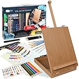 Artina 188tlg Malset Vincent mit Kofferstaffelei - XXL Malkoffer Set mit Acrylfarben, Ölkreide, Aquarelle, Pinselset uvm - Künstlerset mit Staffelei Koffer für Einsteiger & Hobbymaler