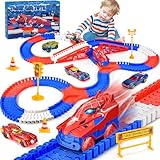 Toyokid Spielzeug ab 2 3 4 5 6 Jahre Junge, Spider Spielzeug Rennbahn Auto Kinderspielzeug ab 2 3 4 Jahre Autorennbahn für Kinder Geschenk 6 Pcs Superheld Auto Geschenk Junge 2-6 Jahre