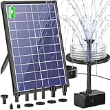 Biling Solarbrunnen mit Akku, 7,5 W Solar-Teichpumpe mit 3600 mAh Batterie Schwimmende Solarpump Fontäne mit 10 Sprühstilen, Solar Springbrunnenpump ideal für Gartenteich, Wasserspiel und Vogelbad