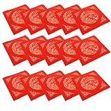 MAGICLULU 40 Stück Chinesisches Fu-Charakter-Rotes Reispapier Frühlingsfest Leeres Quadratisches Xuan-Papier Rotes Quadratisches Reispapier Für Neujahrsdekoration