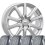 4 Winterräder Winterkompletträder Skandic 7x17 ET 37 4x100 Brillantsilber mit 205/45 R17 88V CON WinterContact TS 870 P XL FR Evc