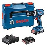 Bosch Professional 18V System Akku Schlagbohrschrauber GSB 18V-45 (Drehzahl 1.900 min⁻¹, inkl. 2x 2.0Ah Akku, GAL 18V-20, L-BOXX)
