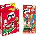 Bundle aus Pritt Klebestift, kinderfreundlicher Bastelkleber für Kunst und Basteln, starker Kleber für Schule & Büro, 5x43g + Pritt Fun Colors Klebestifte, 4x10g