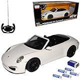 Riesig__ Porsche 911 991 Carrera S Cabrio Weiss Ab 2011 - mit Beleuchtung - RC Funkauto - inklusive Batterien- sofort startklar 1/12 Modell Auto mit individiuellem Wunschkennzeichen