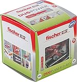 fischer DUOPOWER 8 x 40 S, Universaldübel mit Sicherheitsschraube, 2-Komponenten-Dübel, Kunststoffdübel zur Befestigung in Beton, Ziegeln, Stein, Gipskarton uvm., 50 Dübel + 50 Schrauben