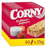 Müsliriegel | Corny Classic Erdbeer-Joghurt | Mit leckeren Erdbeeren und Joghurt | Multipack 60x25g