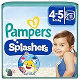 Pampers Windeln Größe 4-5, Splashers Baby Shark Limited Edition, 11 Stück, Einweg-Schwimmwindeln, für sicheren Schutz im Wasser