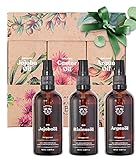 Bionoble Wellness Set für Frauen 3x100ml - Bio Rizinusöl, Arganöl und Jojobaöl - Das perfekte Geschenk: Bio-Produkte in einer ästhetischen Kartonverpackung - Beauty Set Gesicht, Körper, Haare