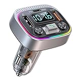 Bluetoooth-FM-Transmitter, Bunter LED-Hintergrundbeleuchtung, Bluetoooth-Adapter Fürs Auto, Unterstützt Qc3.0-Aufladung, Bluetoth-FM-Transmitter, Kabelloser Radio-Adapter, Autozubehör Mit Freispreche