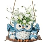 Eule Blumentopf - Elegante Drainagevase aus Kunstharz für Garten, Garten, Gründeko, Balkon, Terrasse