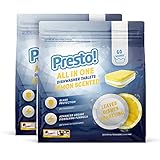 Amazon-Marke: Presto! All in one Lemon Geschirrspül Tablette, Zitroneduft, 120 Waschgänge (2 Packungen mit 60)