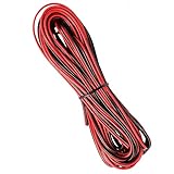 ATB-Foger 22AWG Elektrischer Drah 2 Adriges Kabel Rot Schwarz Verzinnter Kupferdraht Zwillingslitze Flexibler PVC Kabel für Einfarbiges LED Streifen Verlängerungskabel(10 Meter)