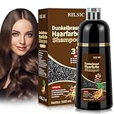 Brown Hair Dye Shampoo 3in 1, Haarfarbe Shampoo Dunkelbraun...