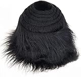 Kunstfell Band Kunstpelz Fellstoff, MUSLONG zotteligen Pelz Stoff Schnitte flauschige Pelz Patches ideal zum Basteln, Nähen, Dekorieren | Dekoband Plüsch Trim Stoffrolle, 5x150cm (Schwarz)