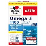 Doppelherz Omega-3 1400 - Hochdosiertes Omega-3-Konzentrat plus Vitamin E - Hoher Gehalt an Omega-3-Fettsäuren EPA & DHA - 30 Kapseln
