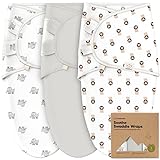 KeaBabies 3-Pack Bio-Baby-Schlafsack zum Pucken - Ergonomische Pucksack Baby 0-3 Monate, Babyschlafsack Neugeborene, Pucktuch Baby, Puck Schlafsack Baby Pucksack, Baby Wickeldecke (The Wild 2)